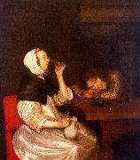 Gerard Ter Borch Woman Drinking with a Sleeping Soldier France oil painting artist